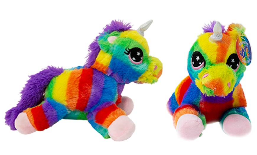 Image 1: Plush Multi-Coloured Unicorn