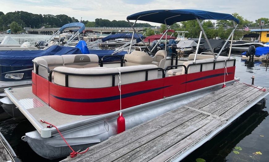 Image 8: 8-Hour Double Decker Pontoon Rental with Slide - Up to 15 People