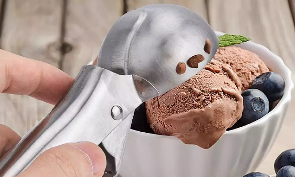 Ice Cream Scoop Easy Trigger Stainless Steel Cookie Water Melon Dough Spoon US