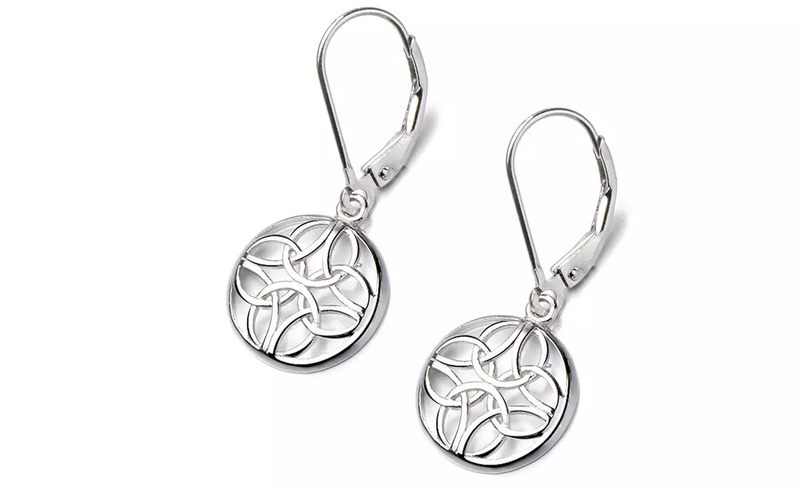 Sterling Silver Lever-Back Celtic Earring