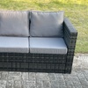 Image 3: Fimous Rattan-Effect Corner Sofa Set with Fire Pit Dining Table