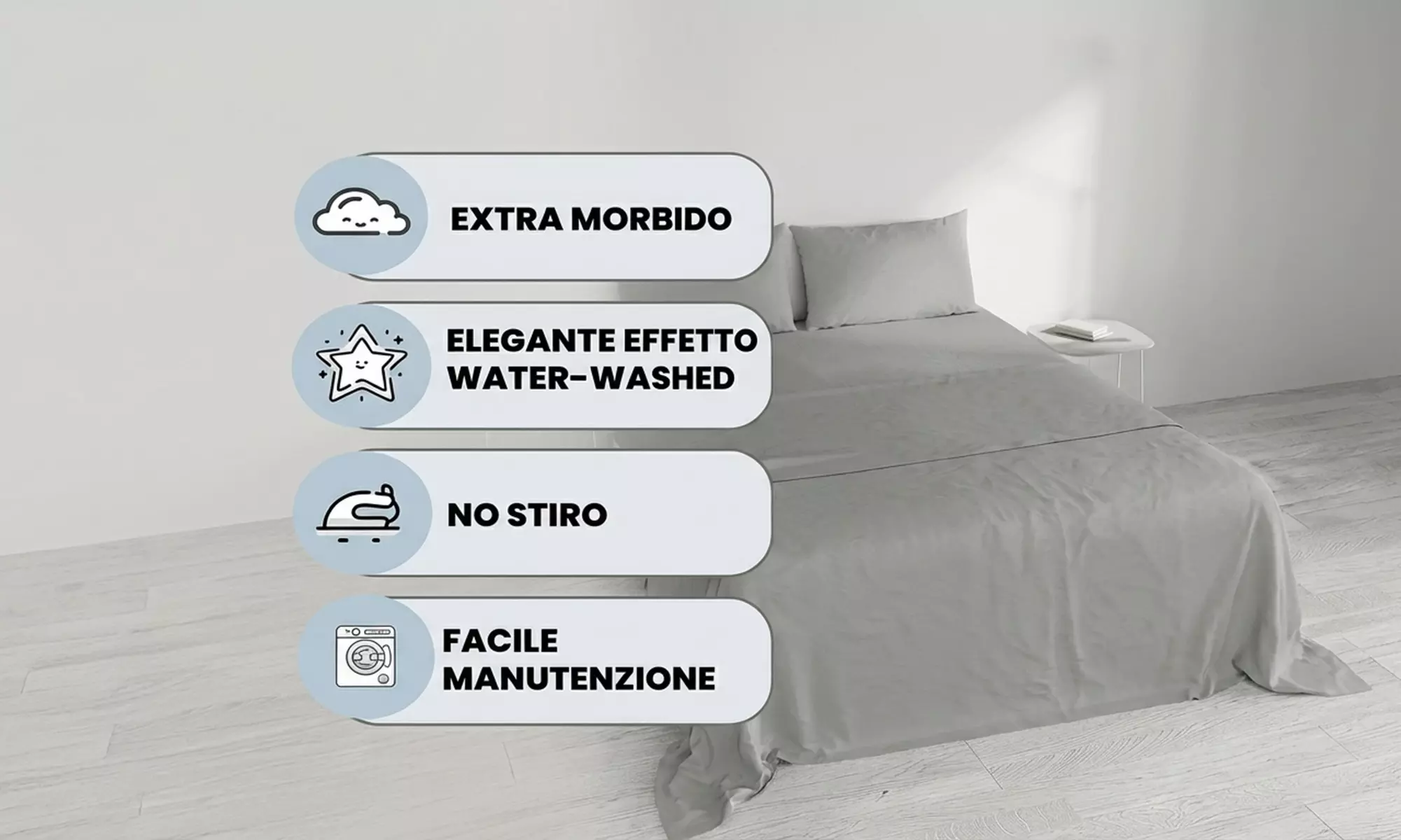 'Water Washed' beddengoedset voor tweepersoonsbed