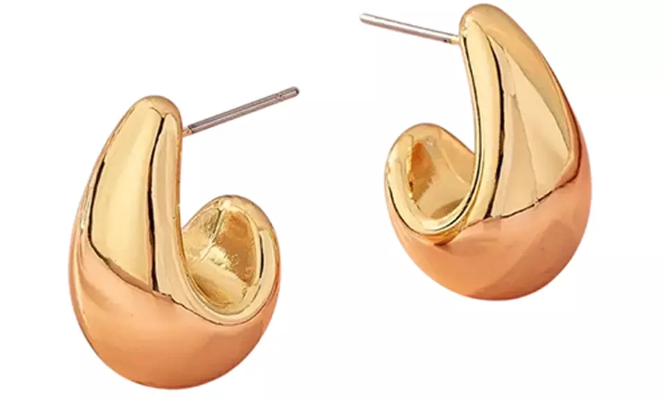 One or Two Pairs of Gold Teardrop Earrings Lightweight Design