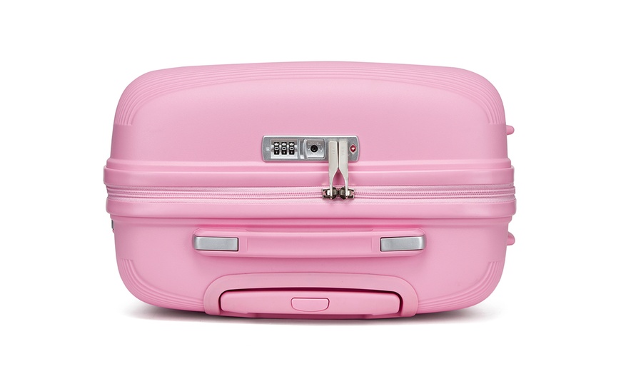 Image 13: KONO One or Four Piece Colorful PP Hard Shell Suitcase With TSA Lock