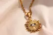 18-karaats vergulde ketting met zonvormige hanger - Image 2