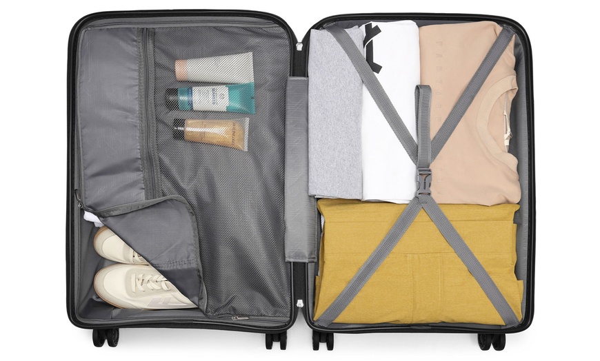 Image 4: Kono 24-Inch Colourful PP Hardshell Suitcase with TSA Lock