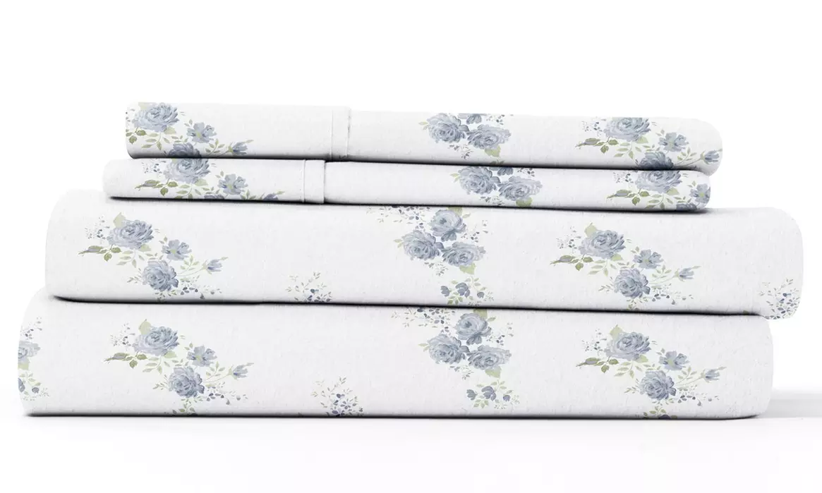 Home Collection Premium 4 Piece Ultra Soft Flannel Bed Sheet Set