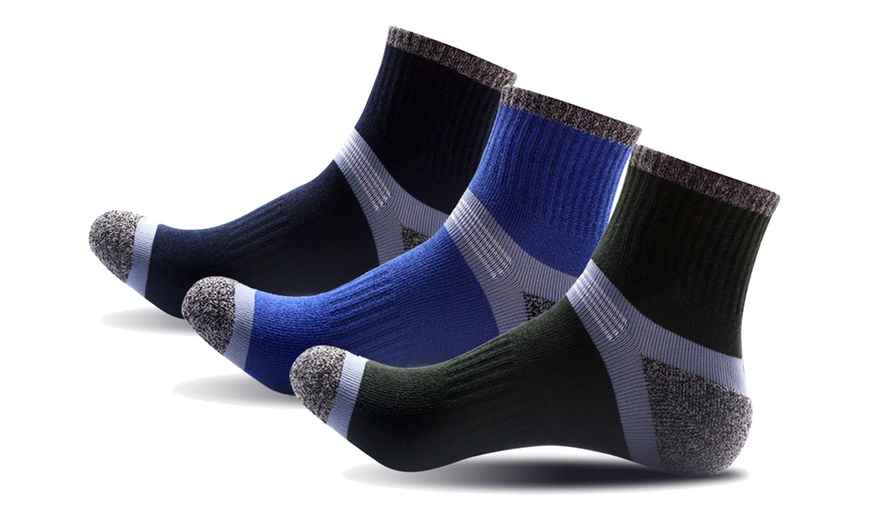Image 1: Men Sport Basketball Socks Combed Cotton Ankle Sock Mixed Type 3-6 Pairs
