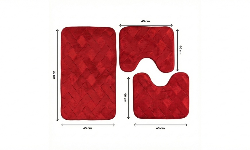Image 9: Set di 3 tappeti bagno memory antiscivolo