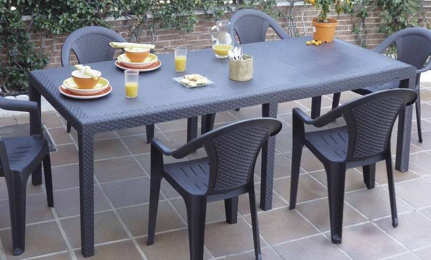 Image 3: Table d'extérieur rectangulaire extensible