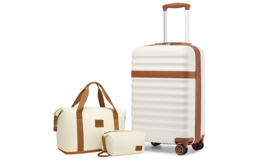 Image 2: Conjunto de viaje con maleta rígida de cabina, bolsa de mano y neceser
