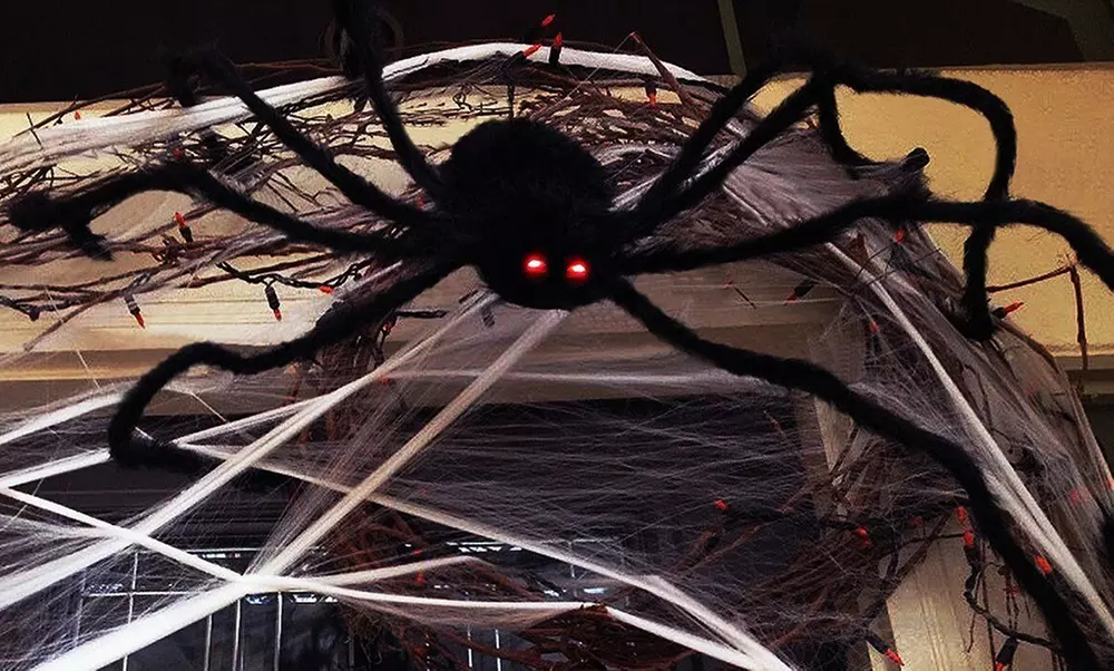 4FT Halloween Hairy Spider Realistic Hanging Prop Decoration Party Yard Decor