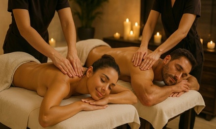 60-Minute Deluxe Combo Massage: 30Mins Body, 30Mins Foot with Hot Stone, Essential Oil and Sea Salt Soak - Body Therapy and Massage and Facial Spa