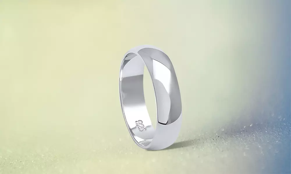 Mens Italian Solid Sterling Silver 5MM Comfort Fit Wedding Bands Sizes 8-13