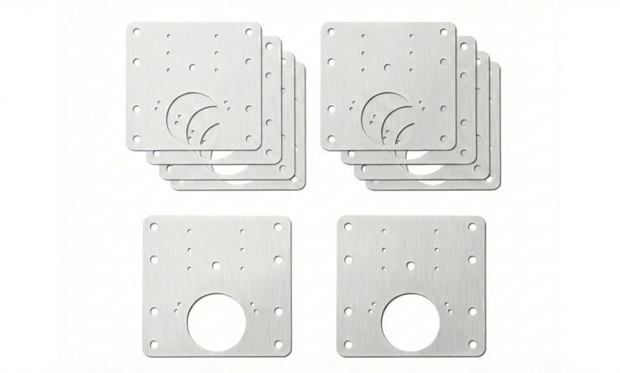 Image 11: 10-Pack Cabinet Hinge Repair Plate Kit - Stainless Steel Heavy Duty Fix for Kitchen & Wardrobe Doors with Screws