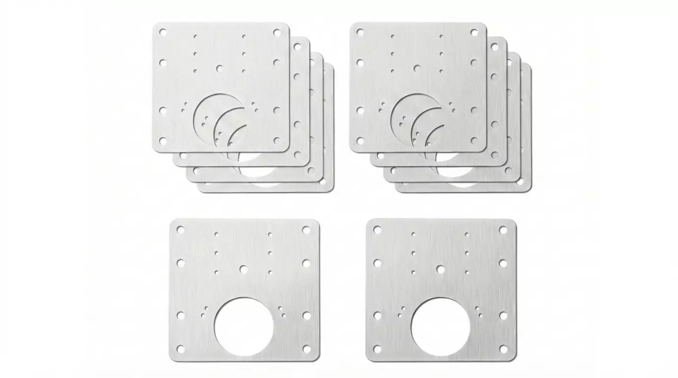 10-Pack Cabinet Hinge Repair Plate Kit - Stainless Steel Heavy Duty Fix for Kitchen & Wardrobe Doors with Screws
