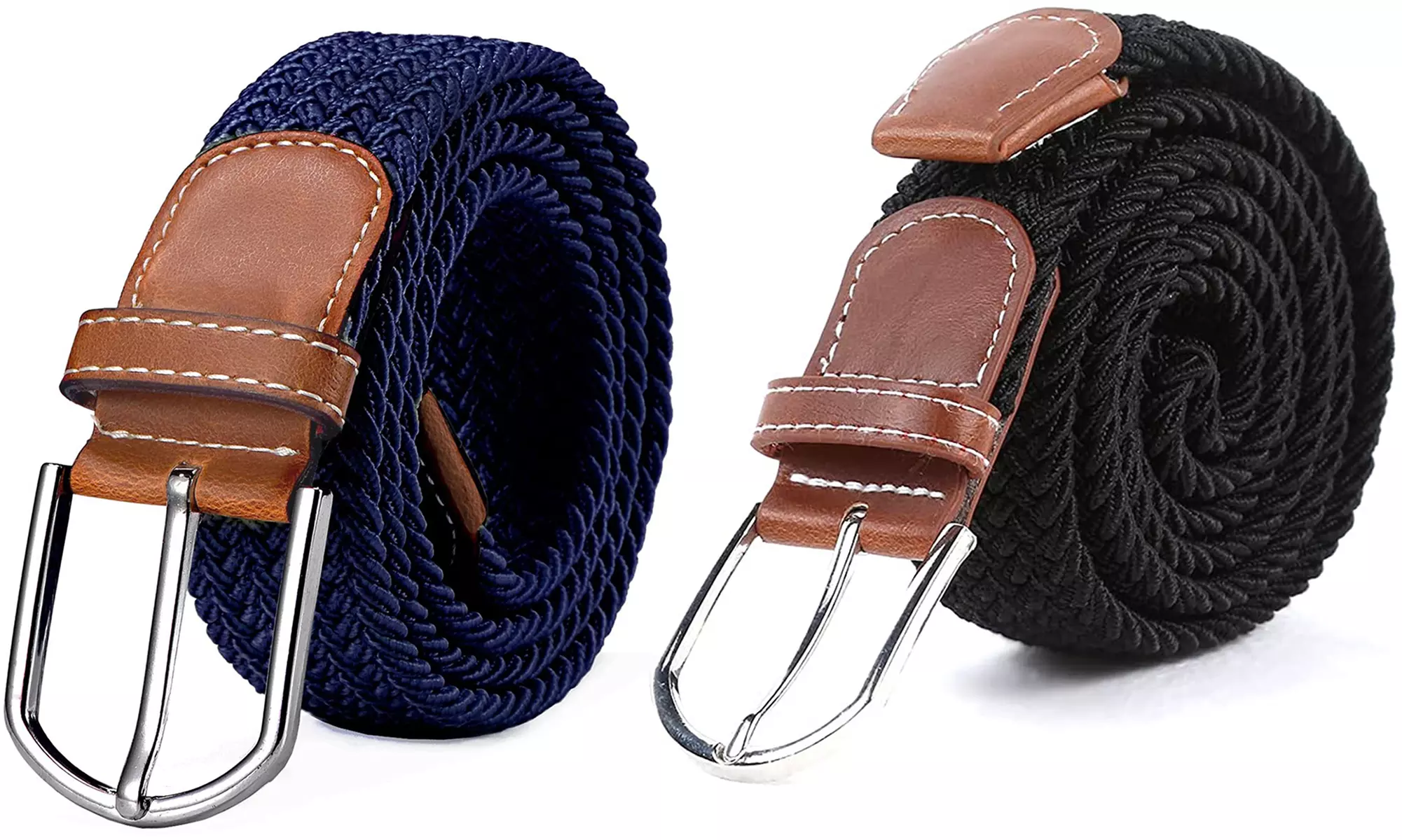 1x oder 2x geflochtener Unisex-Gürtel