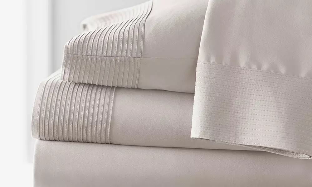 Premium Collection Double Brushed Extra Deep Pocket Pleated Sheet Set