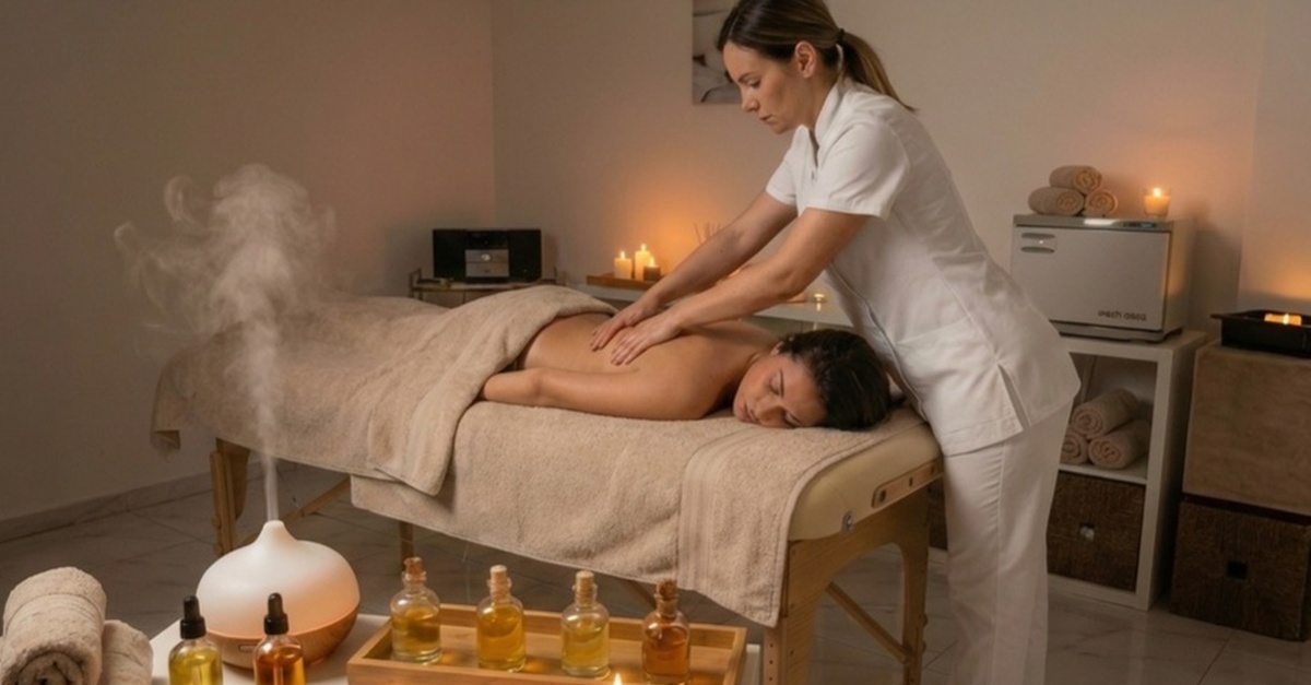 Masaje relajante con aromaterapia en Valencia