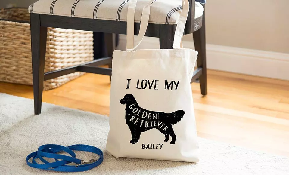 One, Two, Three, Five, or 10 Personalized Dog Breed Tote Bags from Qualtry (Up to 71% Off) - Primary Image