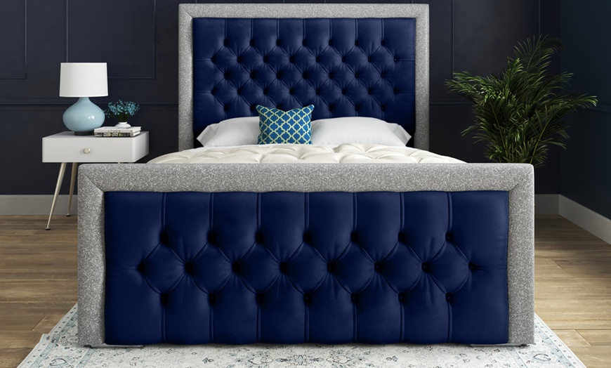 Image 11: DS Living Cheltenham Upholstered Soft Velvet Bed