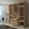 Image 2: Lucca Modern 4 Door Hinged Wardrobe with Mirror and Drawers