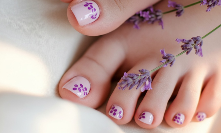 Image 1: Classic or Gel Mani-Pedi or Gel Mani w/ Classic Pedi & Hand & Foot Spa