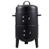 Image 4: Portable Cylindrical Double-Layer Charcoal BBQ Grill