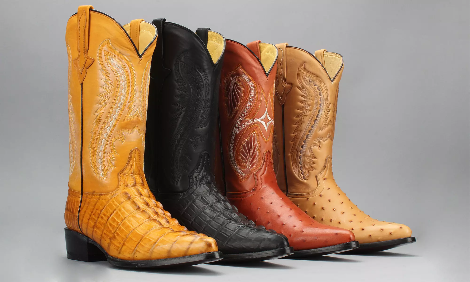 Men's Genuine Leather Exotic Print Western Cowboy Boots - Primary Image