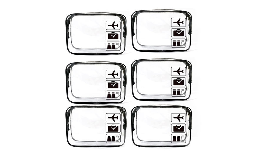 Image 5: Two, Four or Six Pieces of Clear Travel Makeup Storage Bags