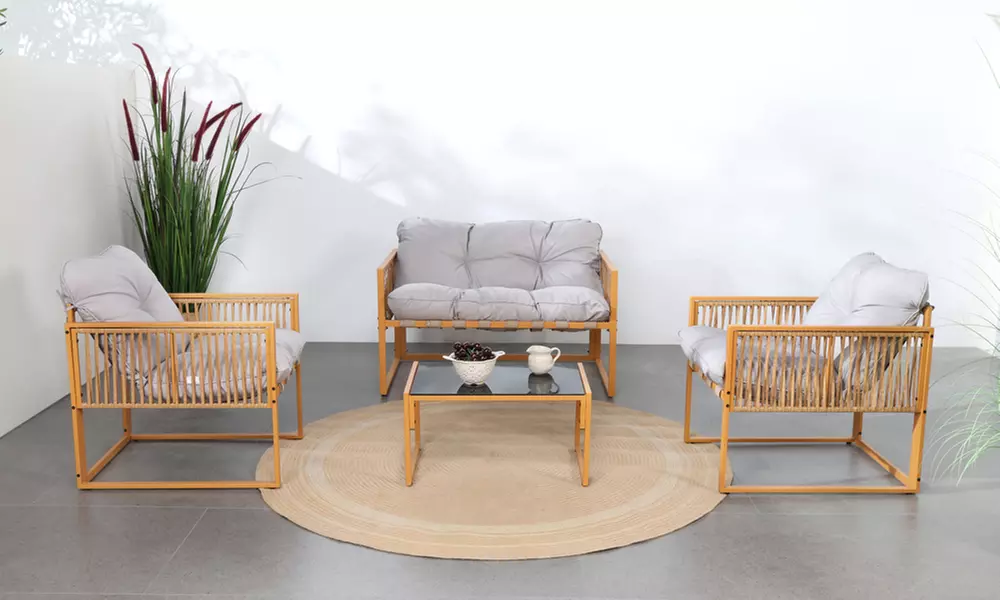 Salon de jardin Kocoon 4, 5 ou 8 places effet rotin, modèle "Forli"