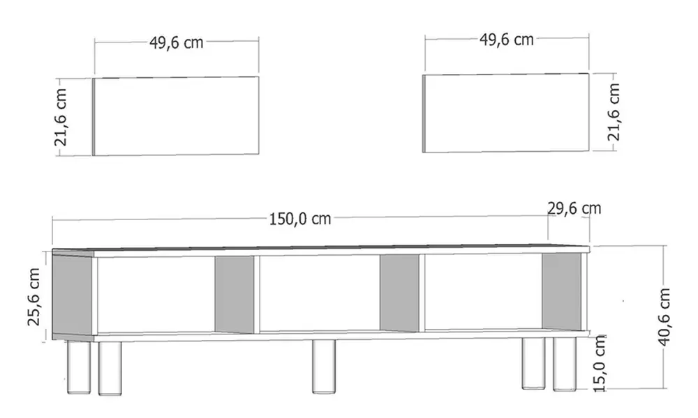 Meuble TV avec cheminée LED 150 cm Kocoon