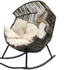 Image 2: Spacious Rattan Rocking Chair with Thick Cushion – Indoor & Outdoor