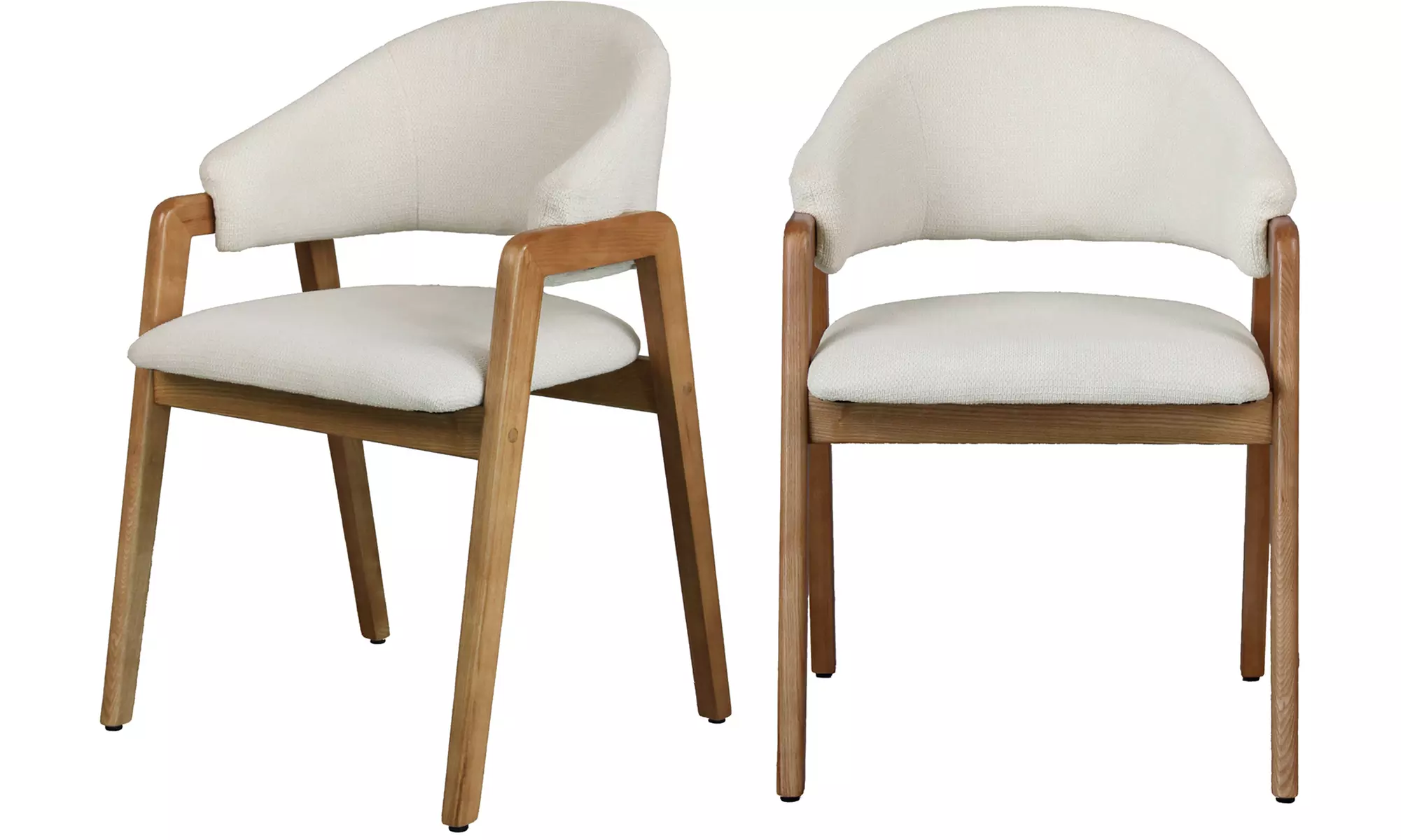 Sillas de comedor tapizadas con patas de madera Woolden, de Doosense