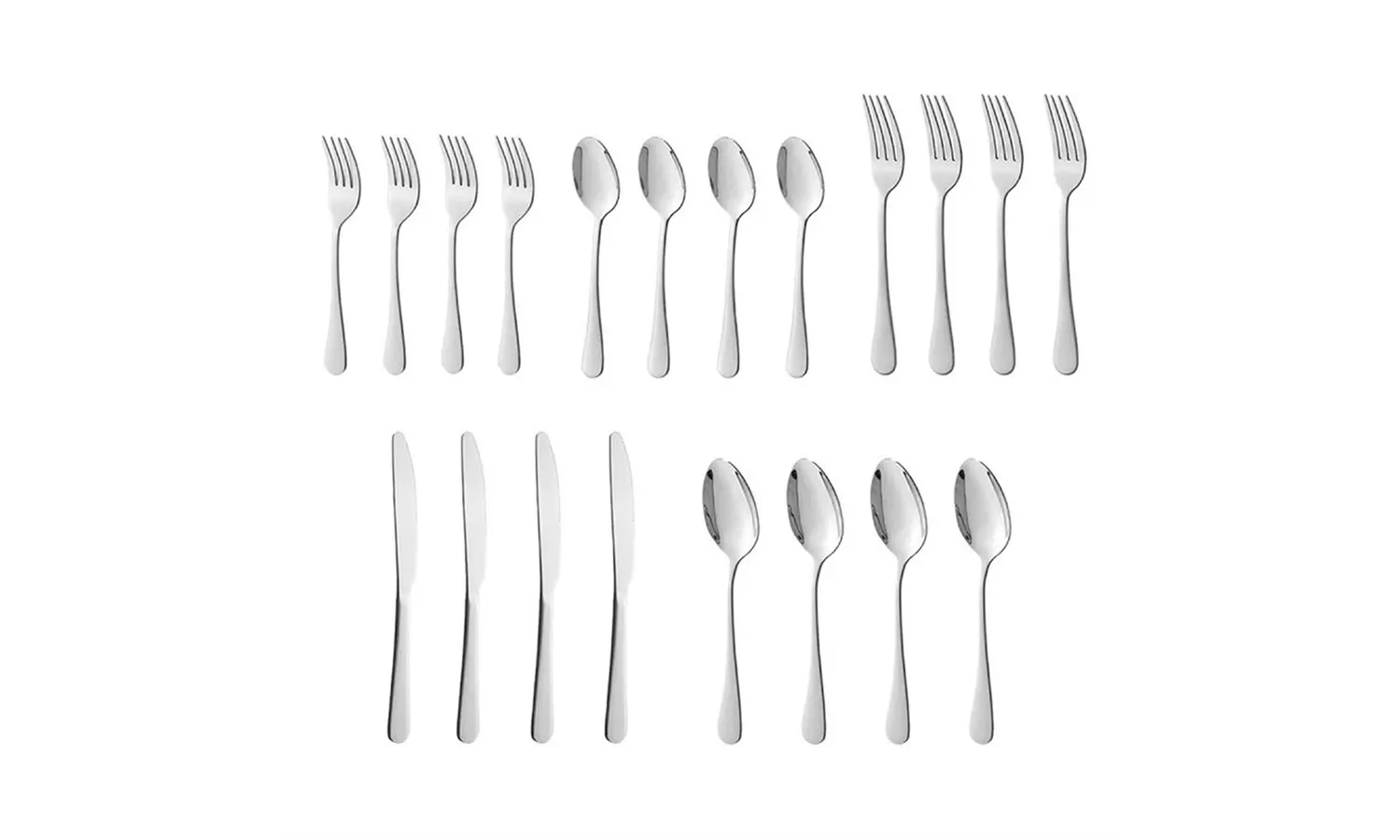 JML 20pcs Portable Stainless Steel Cutlery Knife Spoon Fork Silverware Set