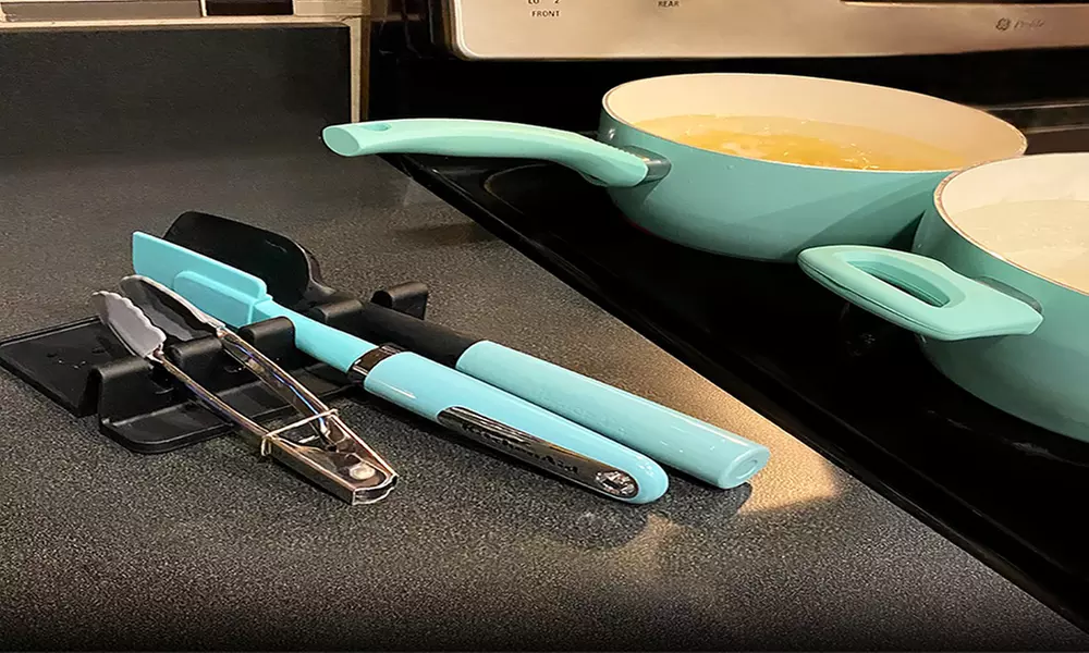 Silicone Spoon Rest with Drip Pad-Comes In 4 Colors