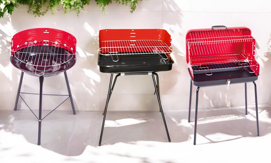 Image 1: Barbecue extérieur avec grille en acier chromé