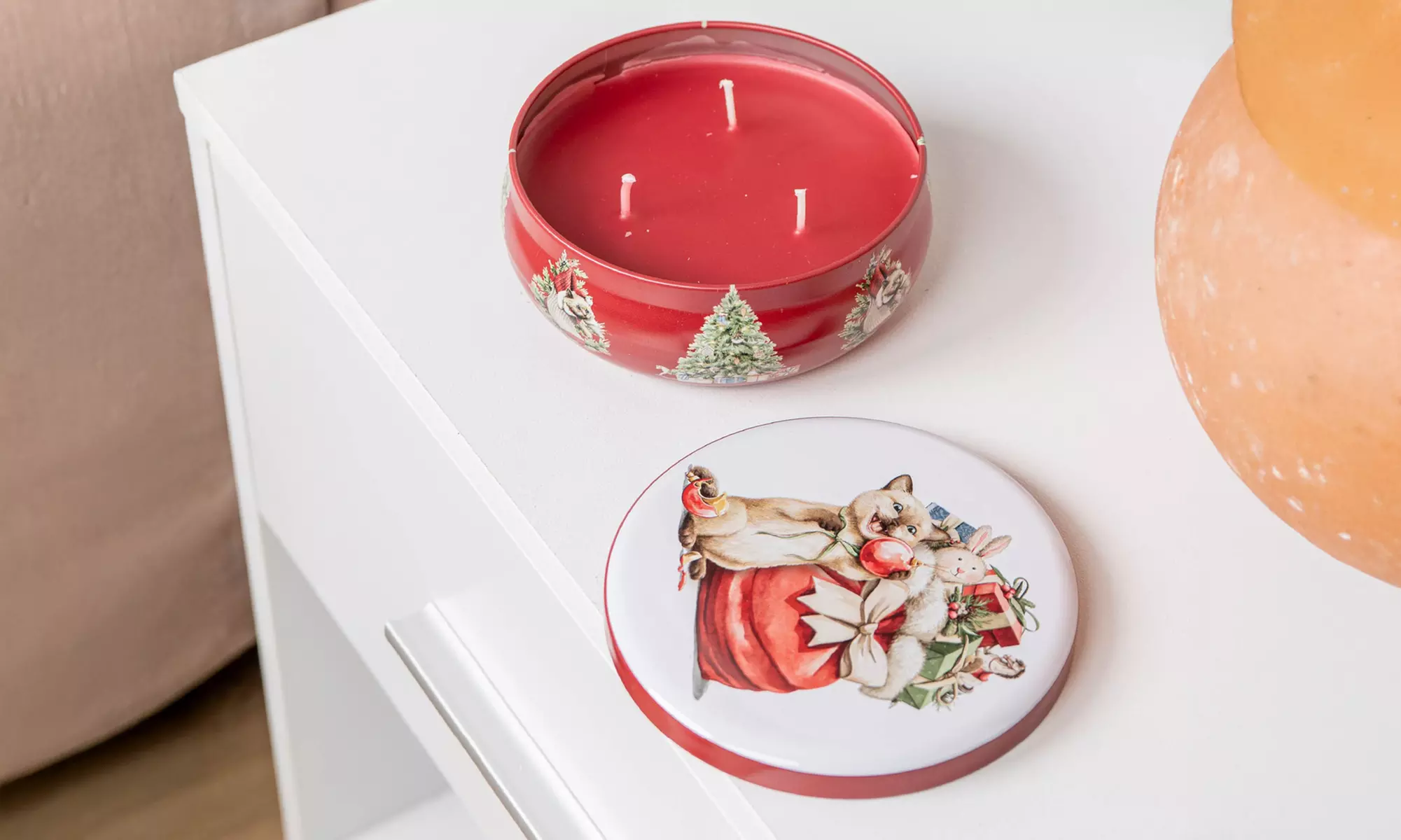 4er-Set Weihnachts-Duftkerzen mit Geschenktüte