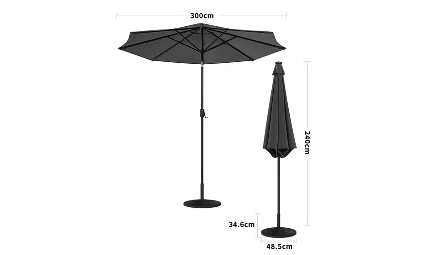 Image 20: Rotatable Solar Strip Lighting Umbrella with Fillable Base