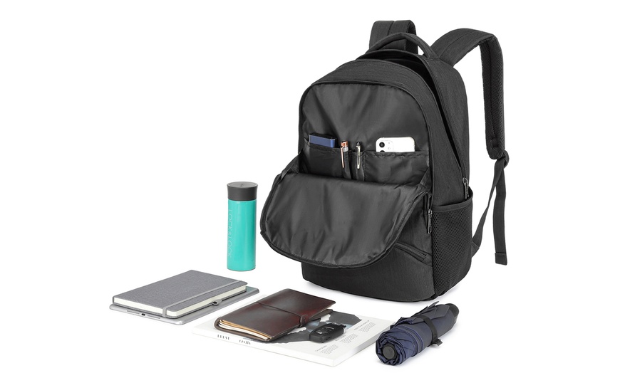 Image 8: KONO Travel Backpack Business Bag with USB Port and Laptop Compartment