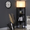 Image 1: HOMCOM Corner Floor Lamp with Shelves