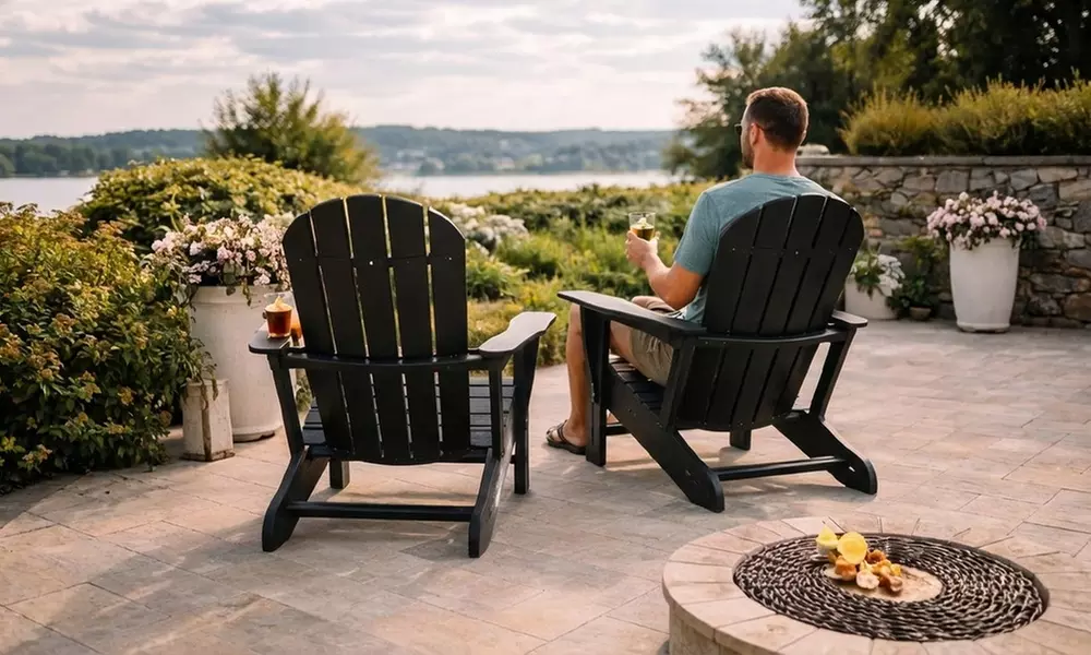 One or Two Adirondack Garden Lounge Chairs with Drinks Holder