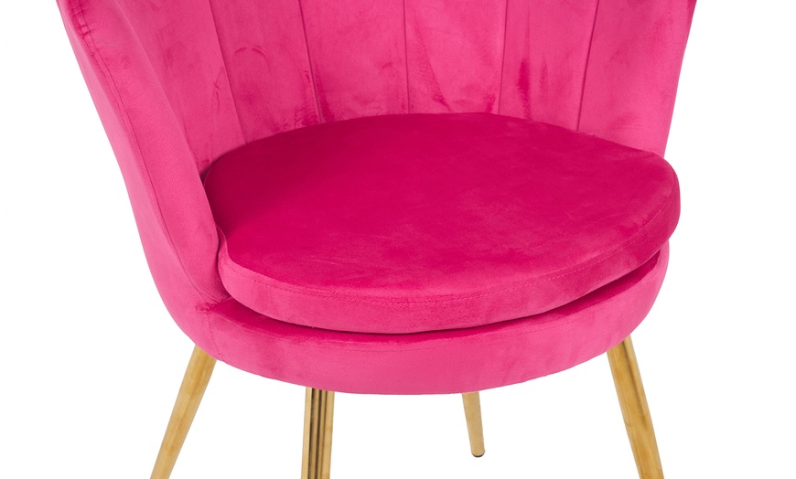 Image 22: Fluwelen schelp fauteuil