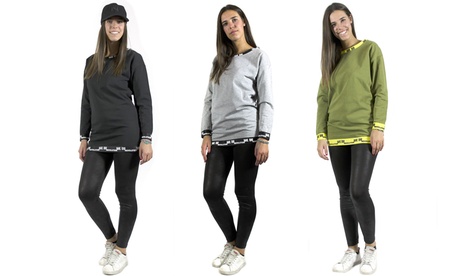 Maxi-felpa da donna con polsini Chillin Street, in puro cotone e disponibile in 3 colori e 4 taglie