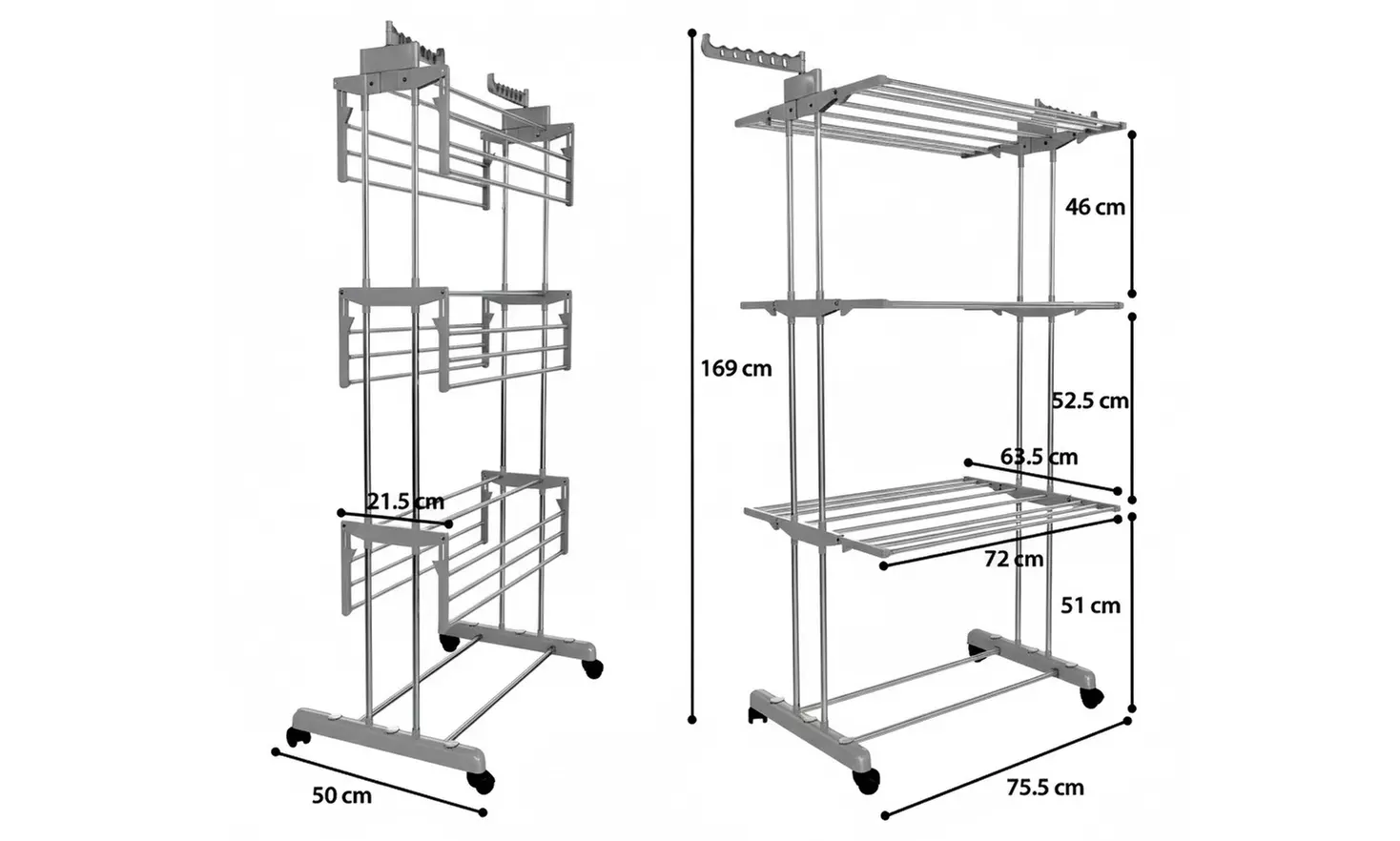 Stendibiancheria a 4 livelli
