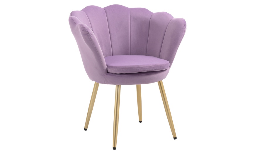 Image 66: Fluwelen schelp fauteuil