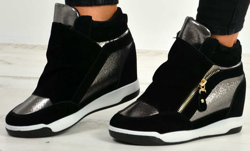 Image 10: Women's Wedge Trainers