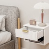 Image 6: HOMCOM Floating Nightstands with Modern Design and Gold Handles
