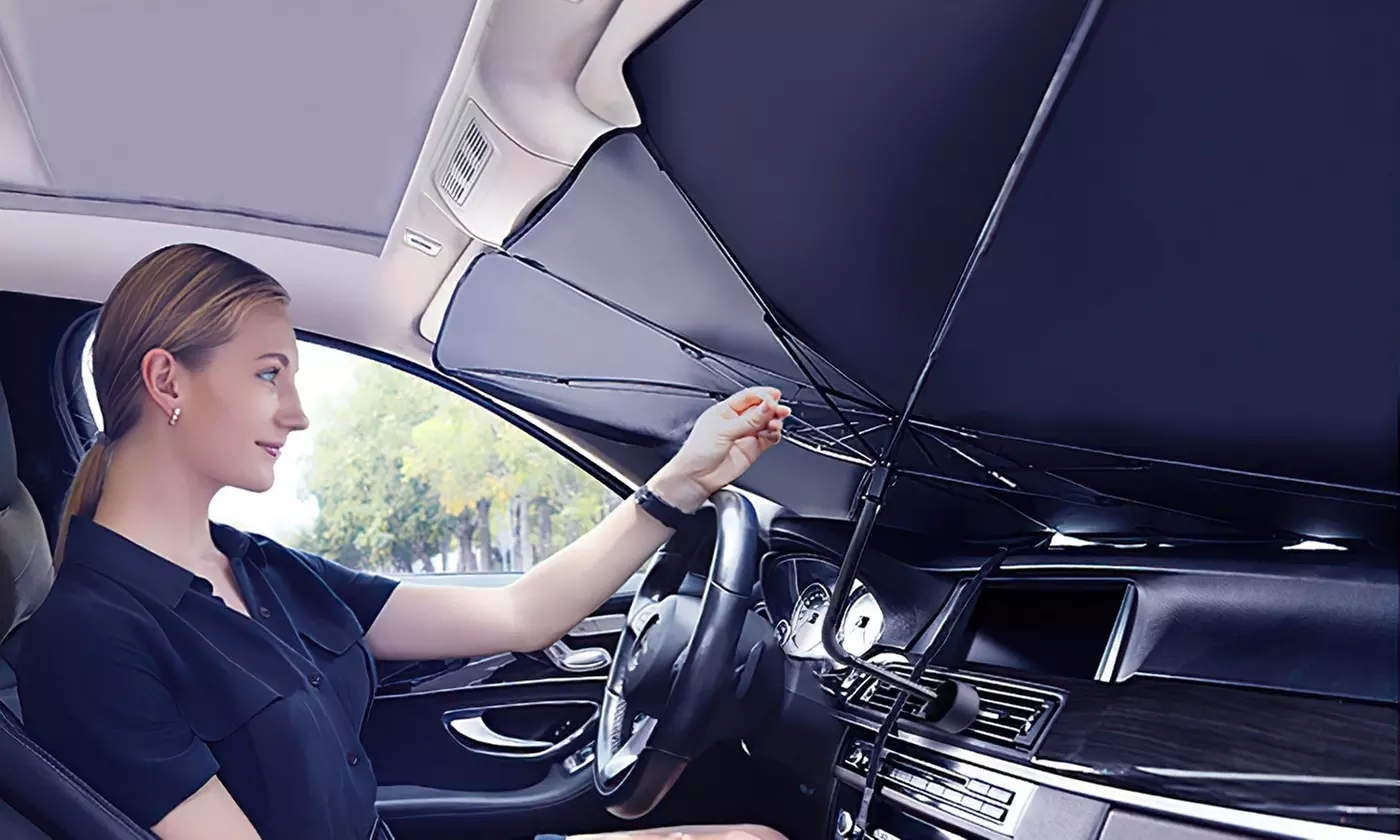 iMounTEK Foldable Car Windshield Sunshade Umbrella with UV Protection