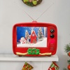 Image 1: Decoración navideña con forma de TV, con luces, música y movimiento